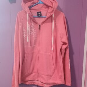 Pink Hooded Zip-Up Sweatshirt